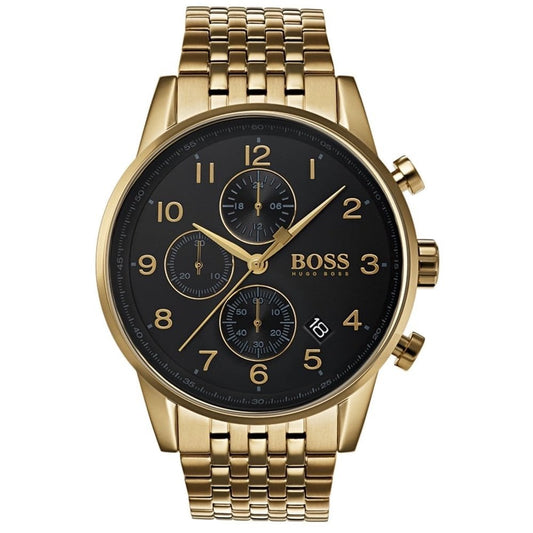Hugo Boss Navigator, Gold-Tone Chronograph Men's Watch – 1513531
