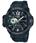 GSHOCK GRAVITY TWIN SENSOR COMPASS BAROMETER BLK/GREEN FACE GA1100-1A3