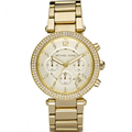 MICHAEL KORS LADIES PARKER ALL GOLD CHRONOGRAPH METAL WATCH WITH SWAROVSKI CRYSTAL CASE MK5354