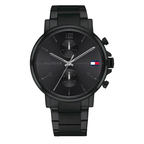 TOMMY HILFIGER MENS DANIEL BLACK S/STEEL WATCH 1710414