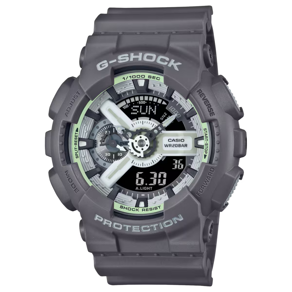 G SHOCK GREY DUO HIDDEN GLOW GA110HD-8A
