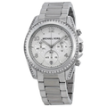 MICHAEL KORS LADIES BLAIR CHRONOGRAPH WHITE DIAL AND SILVER METAL BAND SET WITH CRYSTAL CASE MK5165