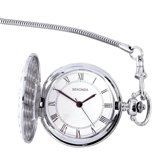 SEKONDA STEEL COLOUR MEDIUM POCKET WATCH SK3798