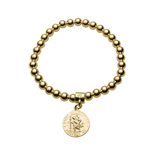 6MM STRETCHY BRACELET WITH ROUND ST CHRISTOPHER