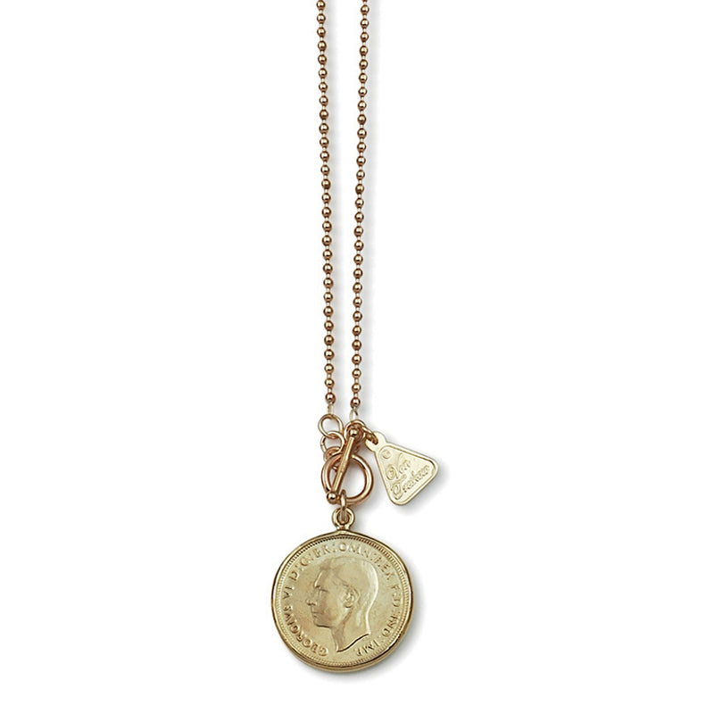 BALL CHAIN NECKLACE WITH FLORIN COIN