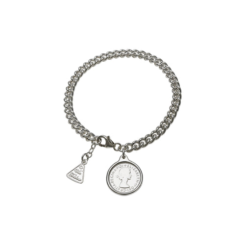 CURB BRACELET WITH THREEPENCE