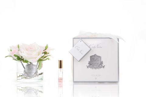 Natural Touch 5 Roses in Clear- Pink Blush