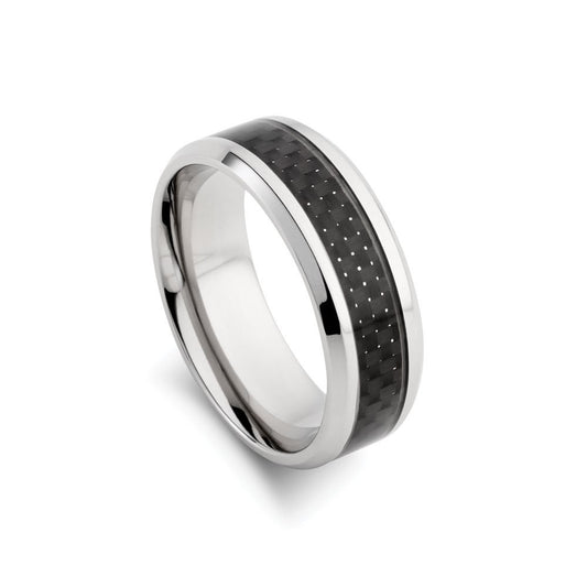 Nero Steel Mens Ring