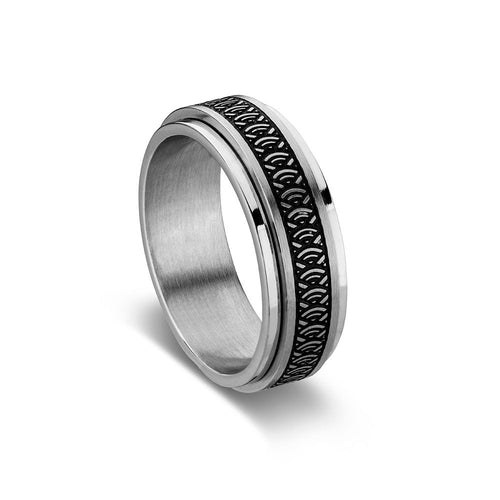 Nero Steel Mens Ring